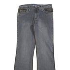 GANG Womens Grey & Black Regular Fit Flared Denim Rinse W29 L30 Stretch Zip