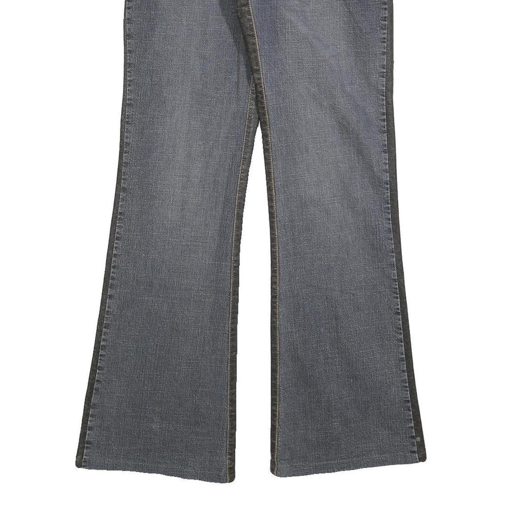 GANG Womens Grey & Black Regular Fit Flared Denim Rinse W29 L30 Stretch Zip