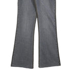 GANG Womens Grey & Black Regular Fit Flared Denim Rinse W29 L30 Stretch Zip