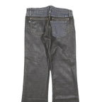 GANG Womens Grey & Black Regular Fit Flared Denim Rinse W29 L30 Stretch Zip