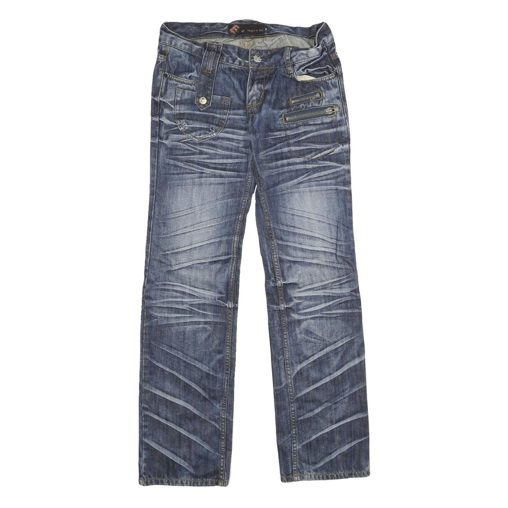 YOU GIVE ME FEEL Womens Jeans Blue Regular Straight Denim Medium W28 L30 Stylish