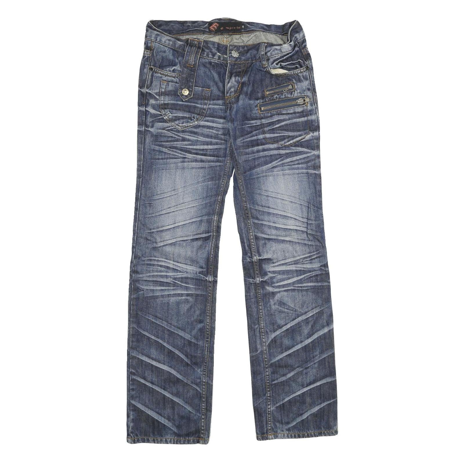 YOU GIVE ME FEEL Womens Jeans Blue Regular Straight Denim Medium W28 L30 Stylish