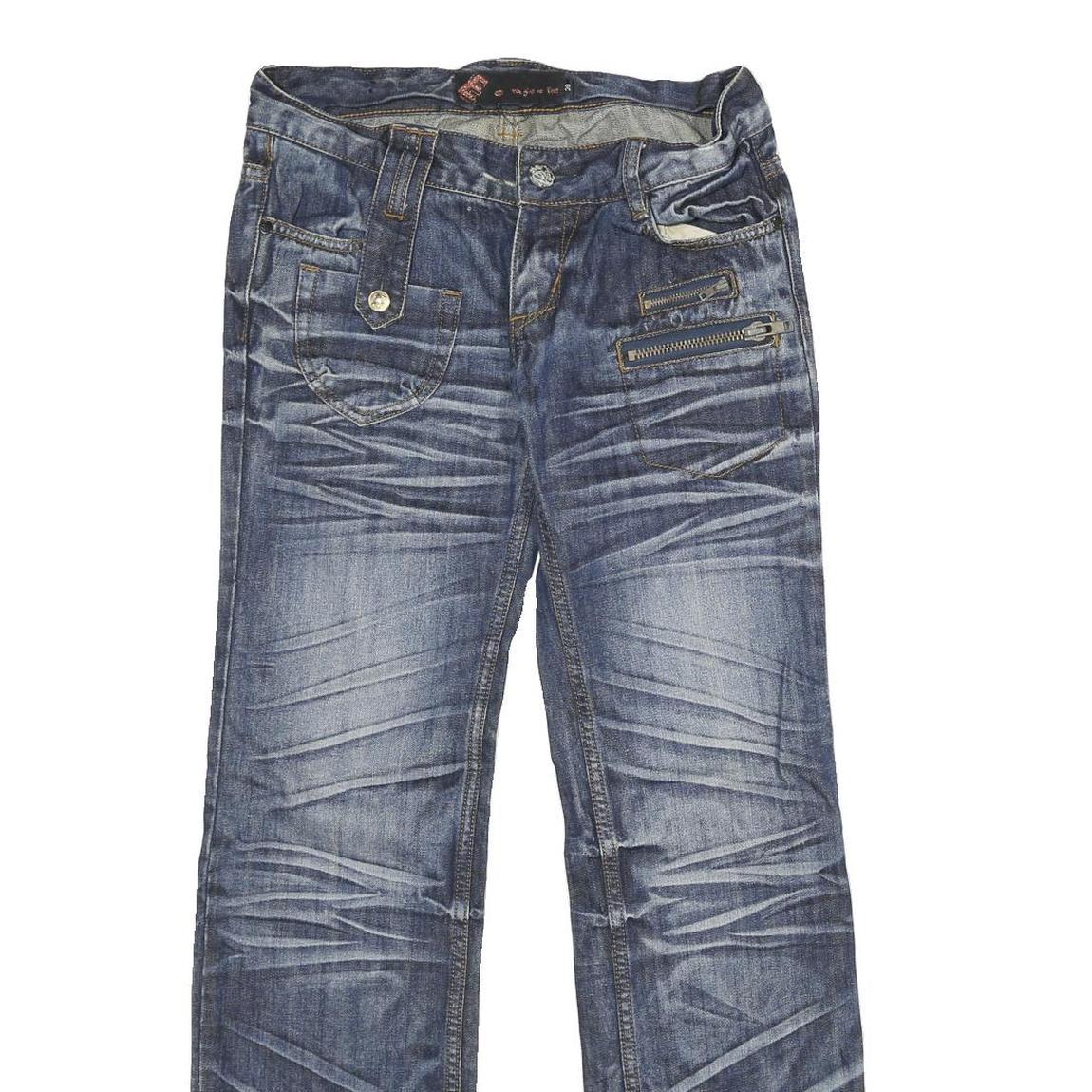 YOU GIVE ME FEEL Womens Jeans Blue Regular Straight Denim Medium W28 L30 Stylish