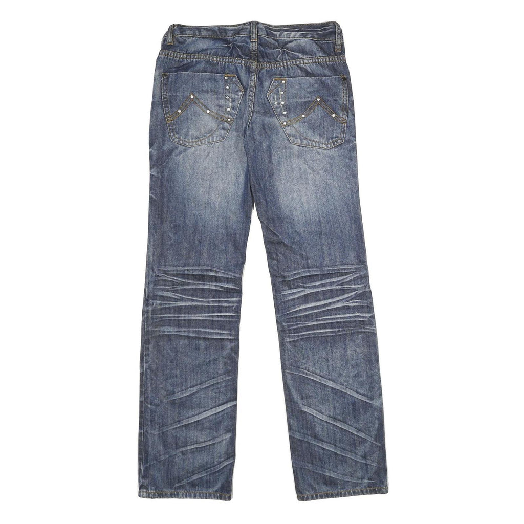 YOU GIVE ME FEEL Womens Jeans Blue Regular Straight Denim Medium W28 L30 Stylish