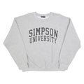 MV SPORT Womens Grey Simpson University Crew Neck L Sweatshirt Cotton Blend