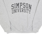 MV SPORT Womens Grey Simpson University Crew Neck L Sweatshirt Cotton Blend