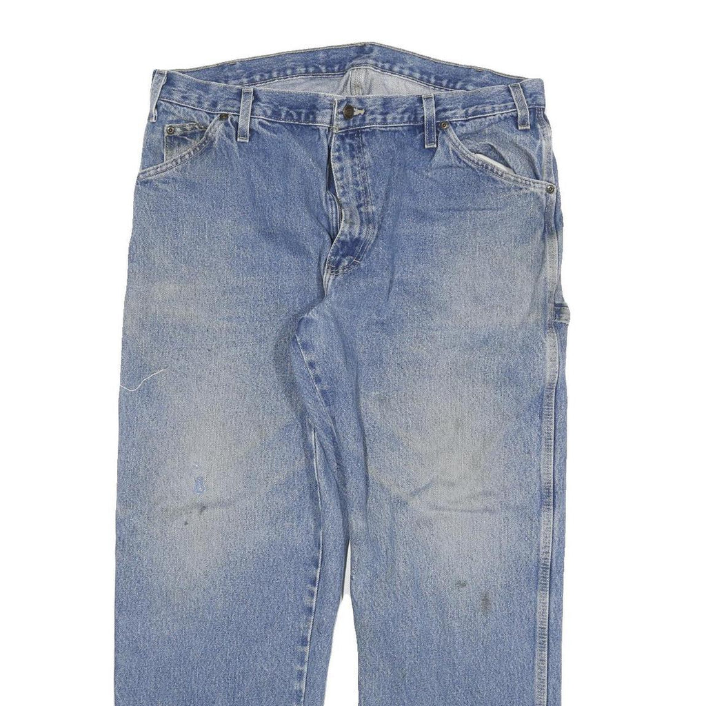 DICKIES Mens Relaxed Blue Denim Jeans W36 L29 Workwear Zip Closure