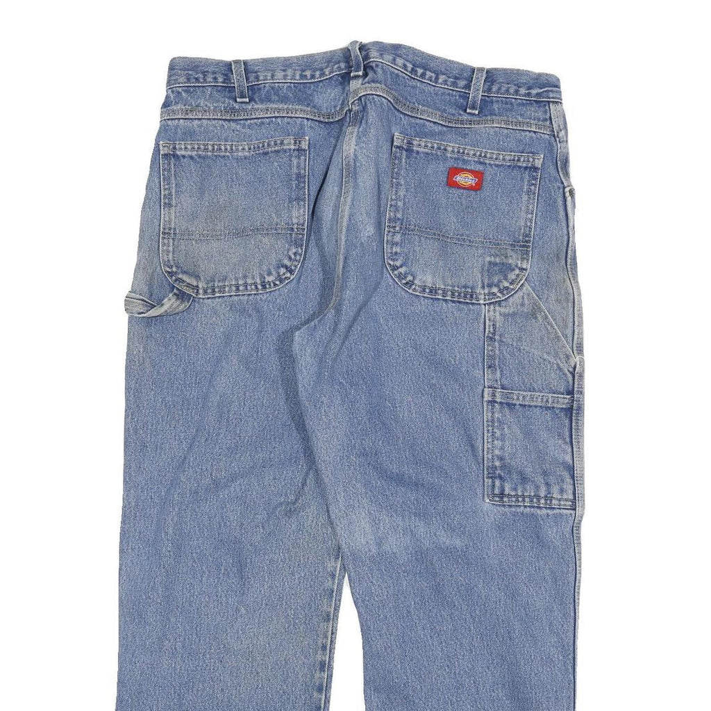 DICKIES Mens Relaxed Blue Denim Jeans W36 L29 Workwear Zip Closure