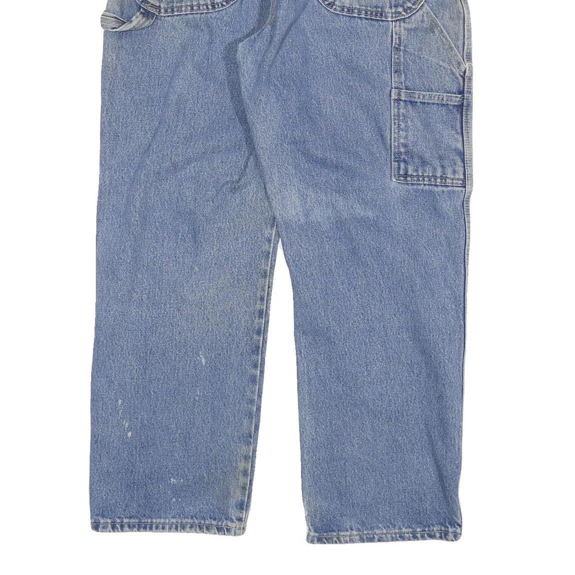 DICKIES Mens Relaxed Blue Denim Jeans W36 L29 Workwear Zip Closure