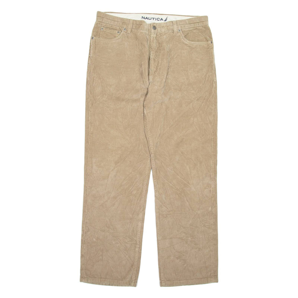 NAUTICA Womens Corduroy Trousers Brown Regular Straight W34 L32