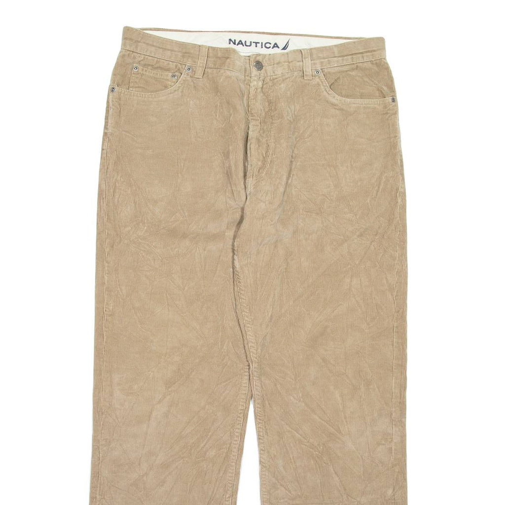 NAUTICA Womens Corduroy Trousers Brown Regular Straight W34 L32