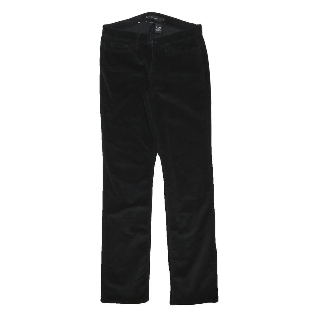CALVIN KLEIN JEANS Womens Cotton Blend Black Regular Straight Trousers W27 L29
