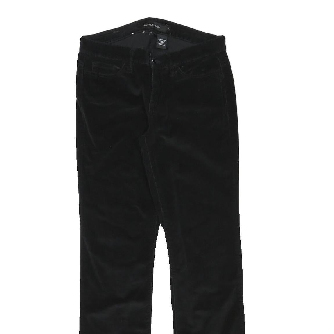 CALVIN KLEIN JEANS Womens Cotton Blend Black Regular Straight Trousers W27 L29