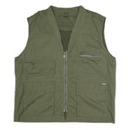 BANNER Mens Green Utility Vest Jacket XL Polyester Blend Plain Zip Pockets