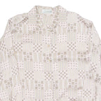 Womens Printed Shirt Pink Collared Long Sleeve Silk Floral L