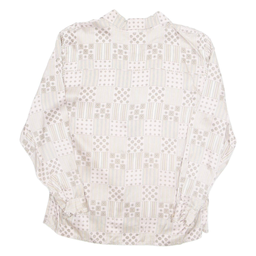 Womens Printed Shirt Pink Collared Long Sleeve Silk Floral L