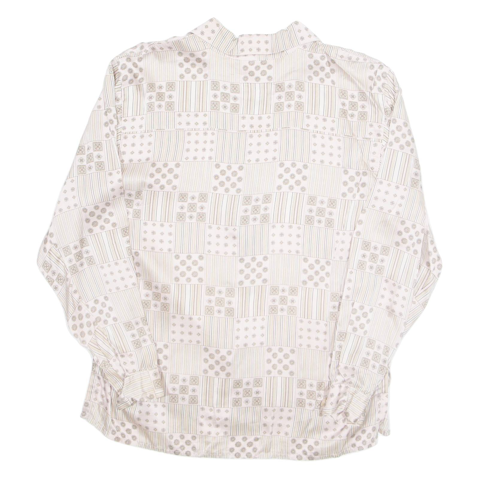 Womens Printed Shirt Pink Collared Long Sleeve Silk Floral L
