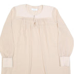 REISS Womens Beige & Cream Day Dress Polyester Blend Long Sleeve Midi UK 14