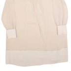 REISS Womens Beige & Cream Day Dress Polyester Blend Long Sleeve Midi UK 14