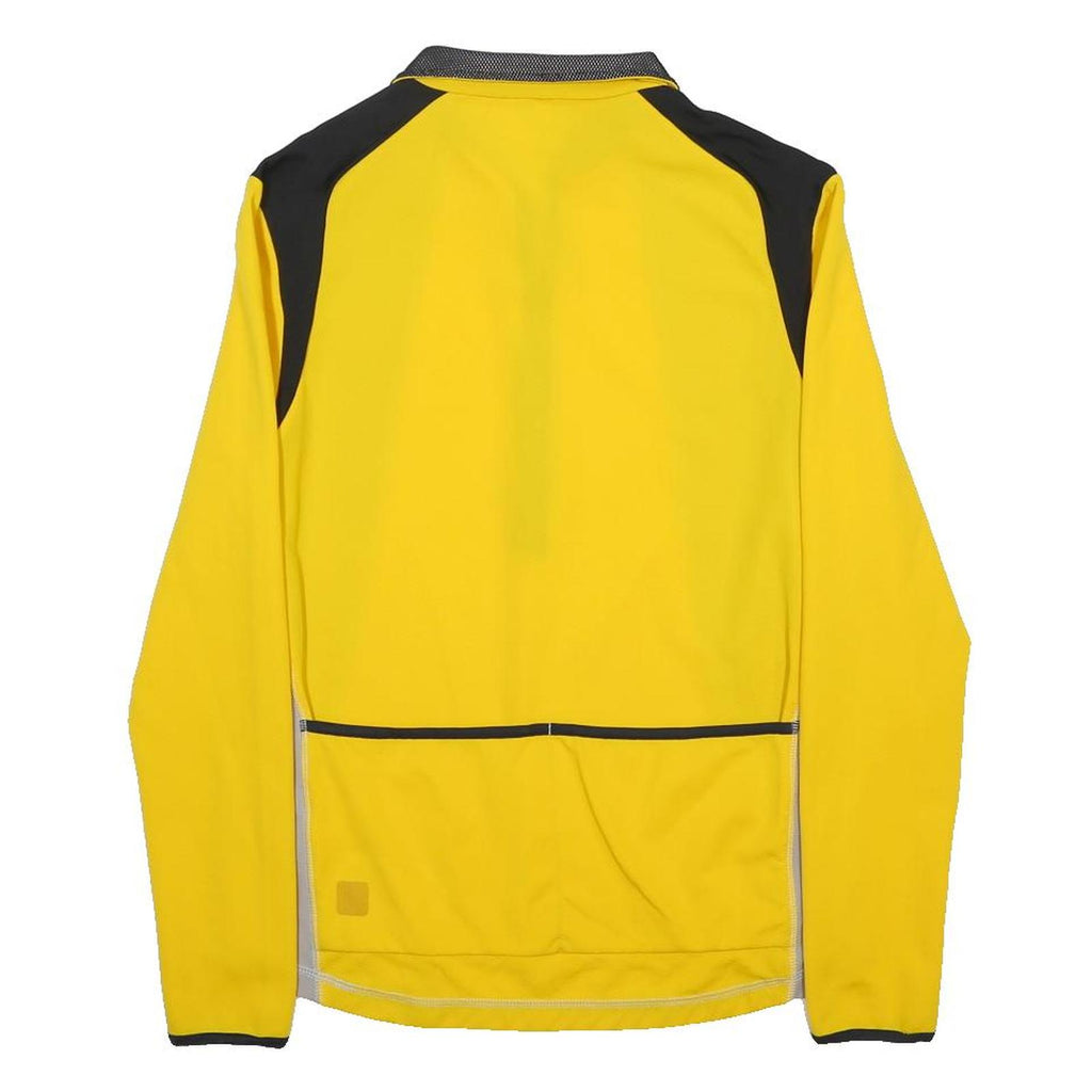 FILA Mens Yellow Black Polyester Blend T-Shirt Long Sleeve Zip Neck Sports