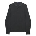 FRED PERRY Mens Black Long Sleeve Plain S Polo Shirt Cotton Blend Casual