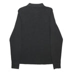 FRED PERRY Mens Black Long Sleeve Plain S Polo Shirt Cotton Blend Casual