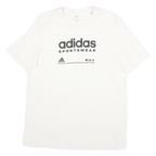 ADIDAS Mens White Crew Neck Graphic T-Shirt M Cotton Blend Sportswear Casual