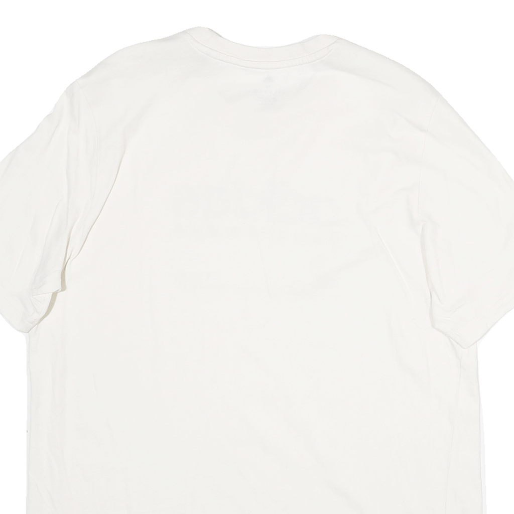 ADIDAS Mens White Crew Neck Graphic T-Shirt M Cotton Blend Sportswear Casual