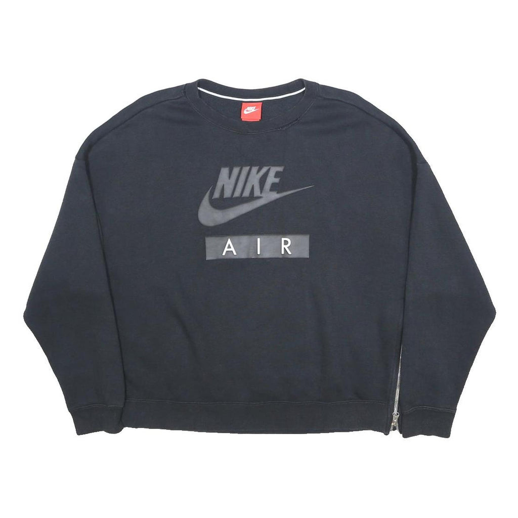 NIKE Womens Black Air Crew Neck M Sweatshirt Cotton Blend Pullover