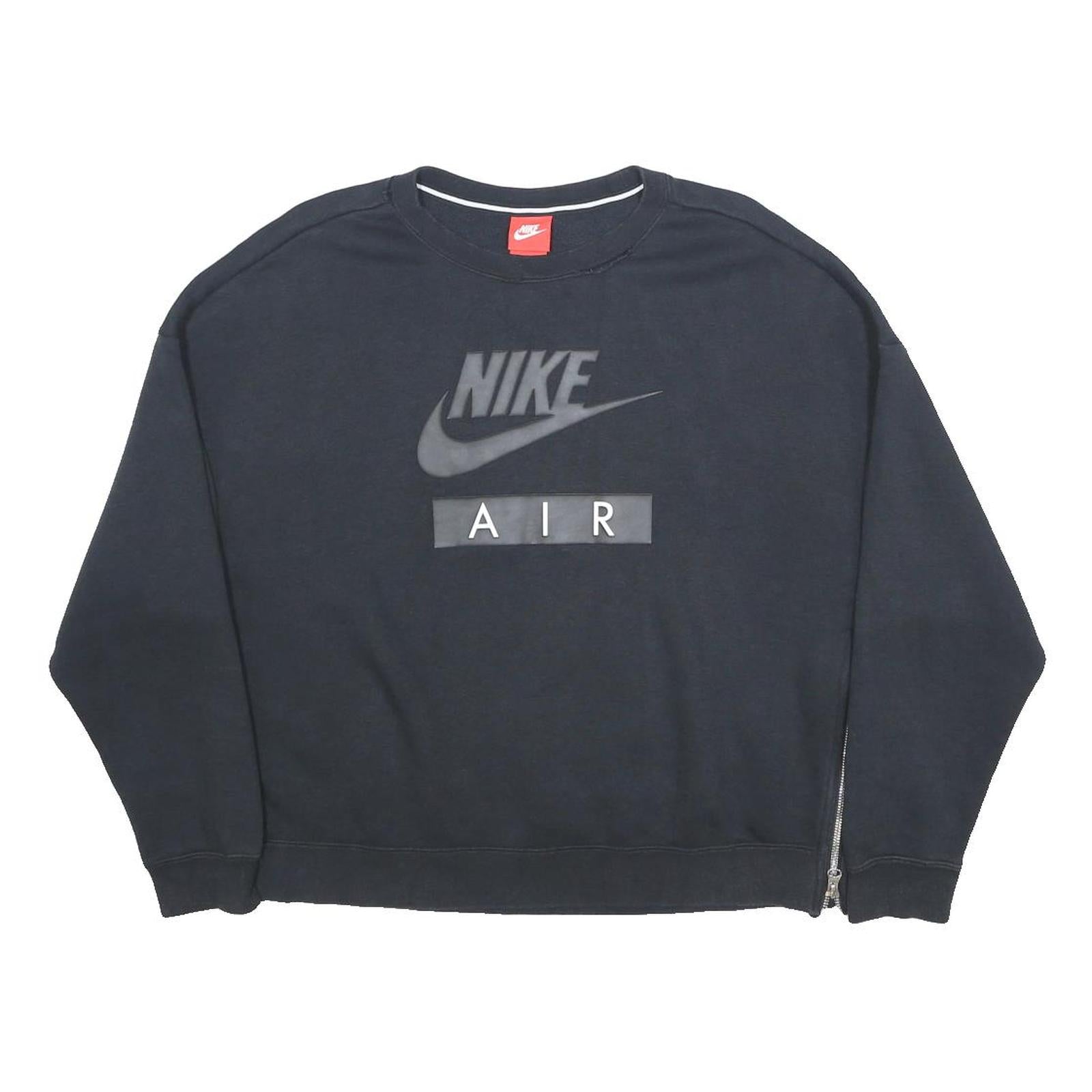 NIKE Womens Black Air Crew Neck M Sweatshirt Cotton Blend Pullover