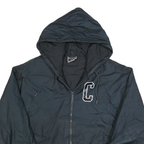 CHAMPION Womens Black Hooded Jacket L Polyester Blend Plain Zip Closure