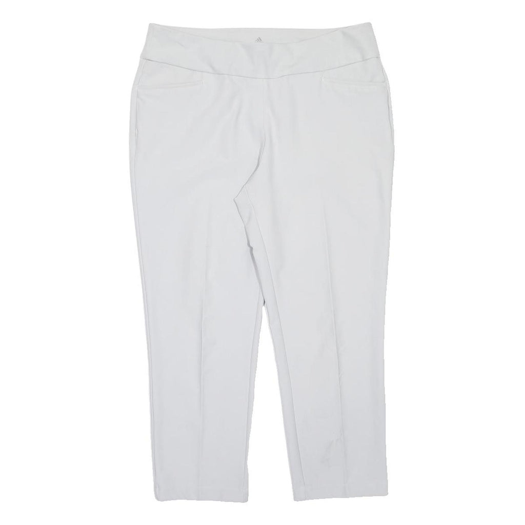 ADIDAS Womens White Regular Fit Straight Leg Trousers W32 L26 Sports Casual