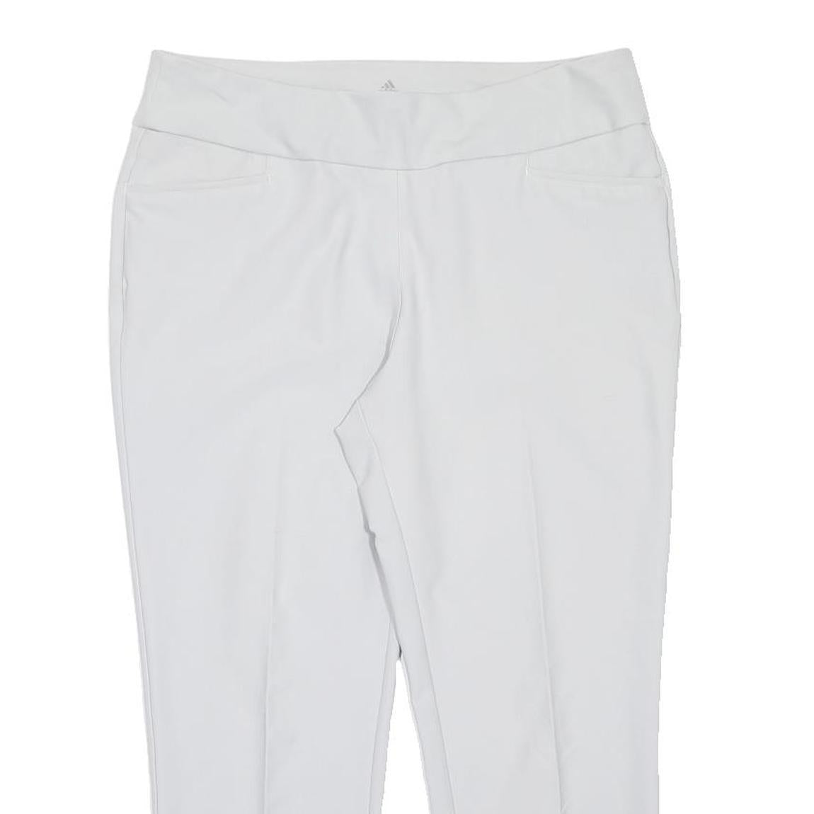 ADIDAS Womens White Regular Fit Straight Leg Trousers W32 L26 Sports Casual