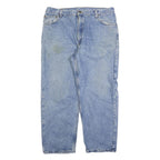 CARHARTT Mens Regular Fit Blue Denim Jeans W38 L30 Classic Zip Closure