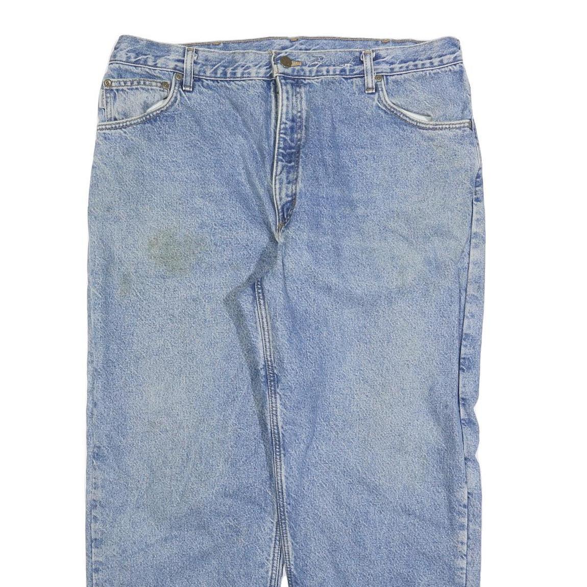 CARHARTT Mens Regular Fit Blue Denim Jeans W38 L30 Classic Zip Closure