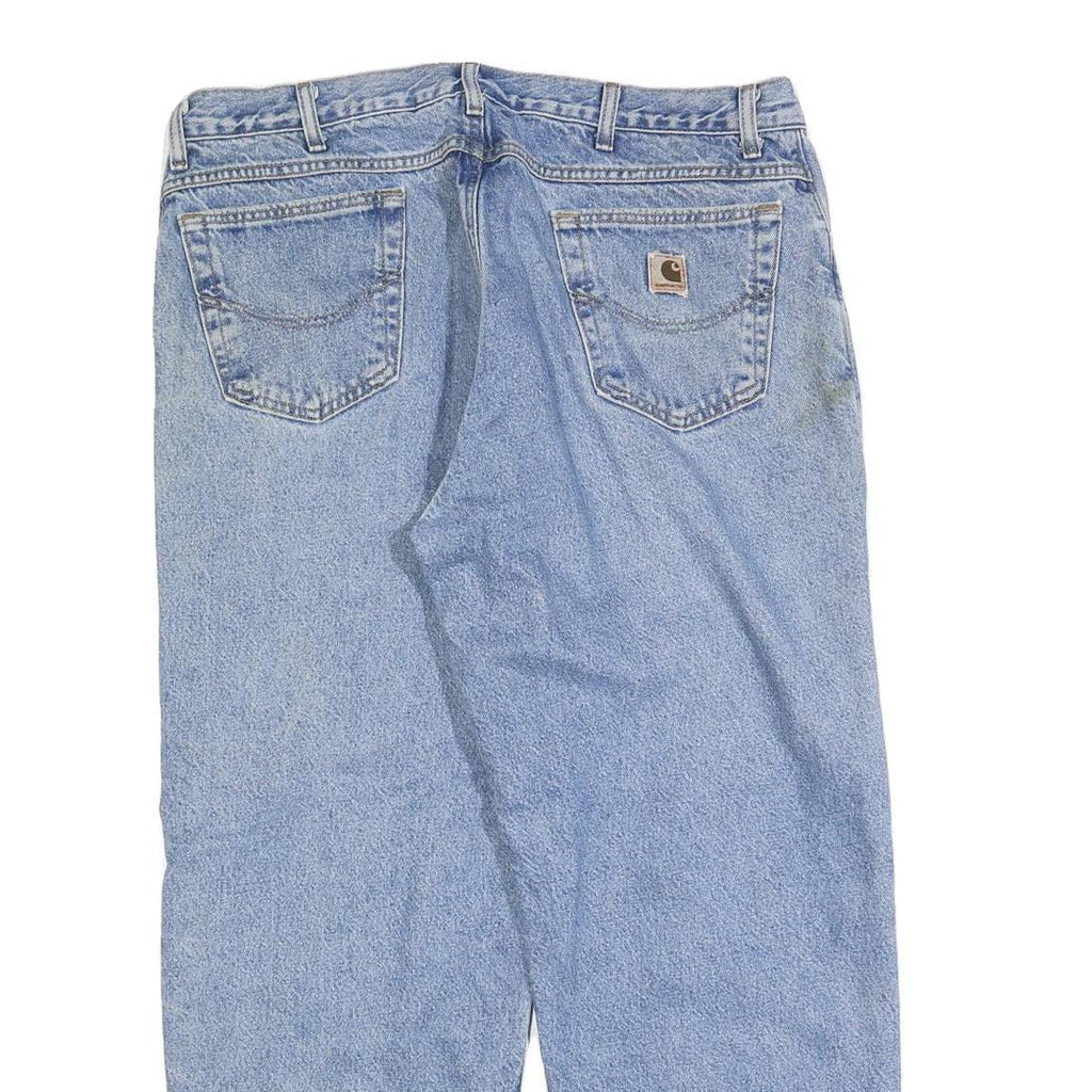 CARHARTT Mens Regular Fit Blue Denim Jeans W38 L30 Classic Zip Closure