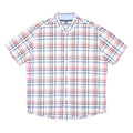 TOMMY HILFIGER Mens White Blue & Red Checked Shirt XL Classic Fit Button-Down