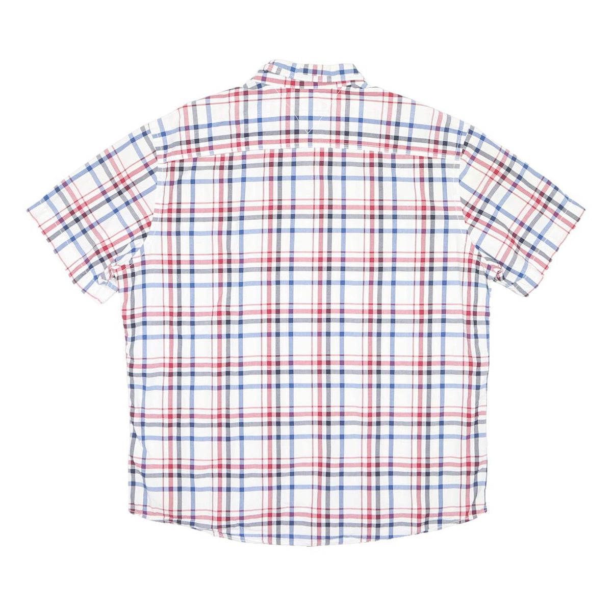 TOMMY HILFIGER Mens White Blue & Red Checked Shirt XL Classic Fit Button-Down