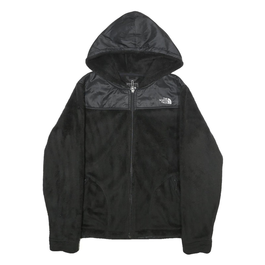 THE NORTH FACE Womens Black Zip Hooded Jacket M Polyester Fleece Casual Outdoor