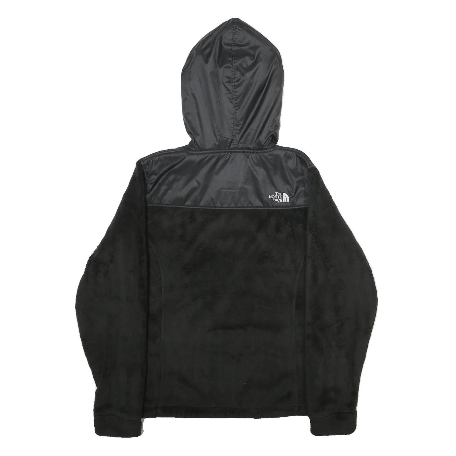 THE NORTH FACE Womens Black Zip Hooded Jacket M Polyester Fleece Casual Outdoor
