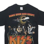 GILDAN Mens Black Kiss Sonic Boom Over Europe Graphic T-Shirt S Short Sleeve