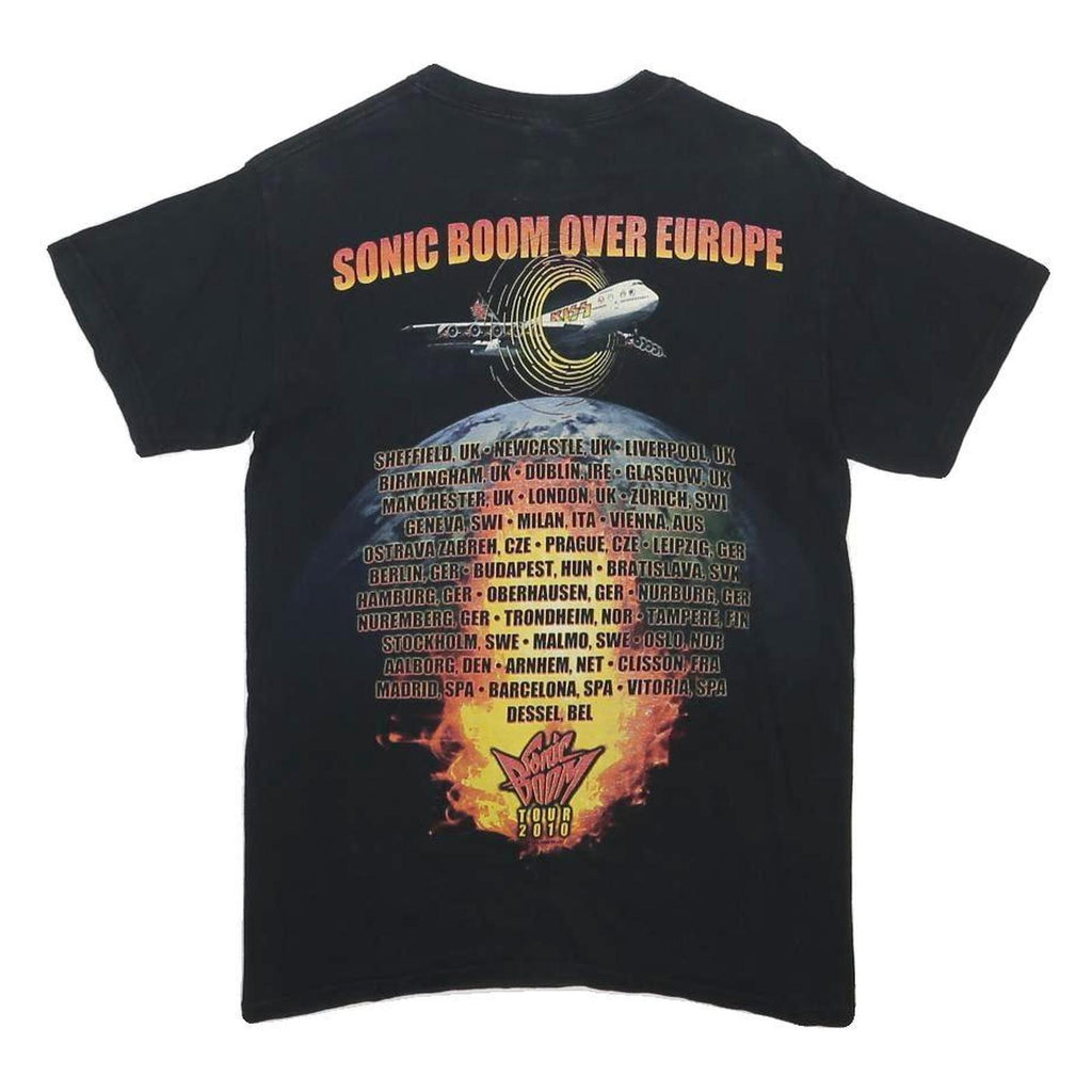 GILDAN Mens Black Kiss Sonic Boom Over Europe Graphic T-Shirt S Short Sleeve