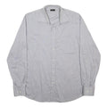 VALENTINO Mens Grey Plain Cotton Blend Shirt M Classic Long Sleeve Button Front