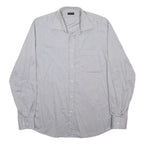 VALENTINO Mens Grey Plain Cotton Blend Shirt M Classic Long Sleeve Button Front