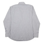 VALENTINO Mens Grey Plain Cotton Blend Shirt M Classic Long Sleeve Button Front