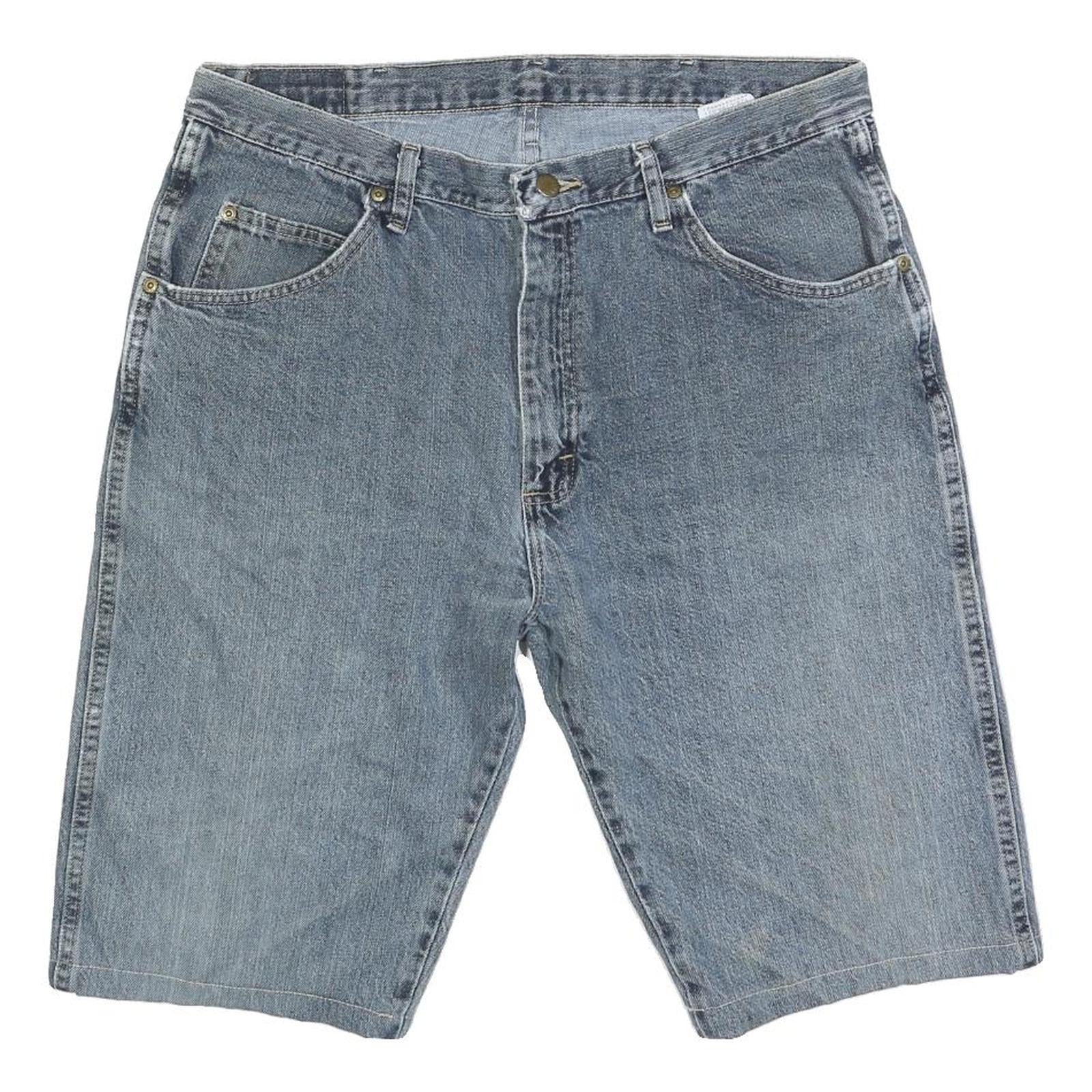 WRANGLER Mens Denim Blue Casual Shorts L W36 Classic Cotton Blend Summer