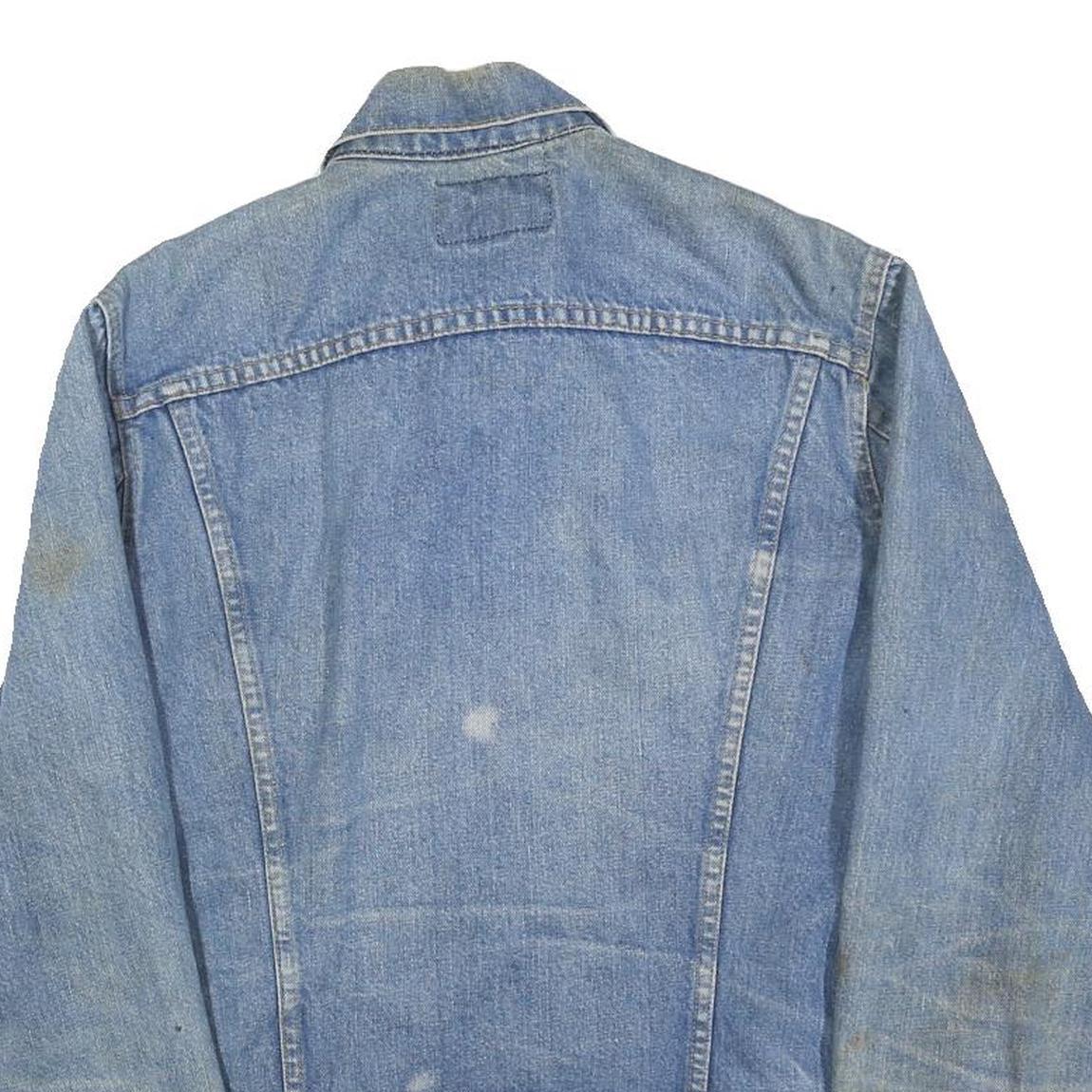 LEVI'S Womens Blue Denim Cotton Button Jacket S Plain Classic Vintage Style