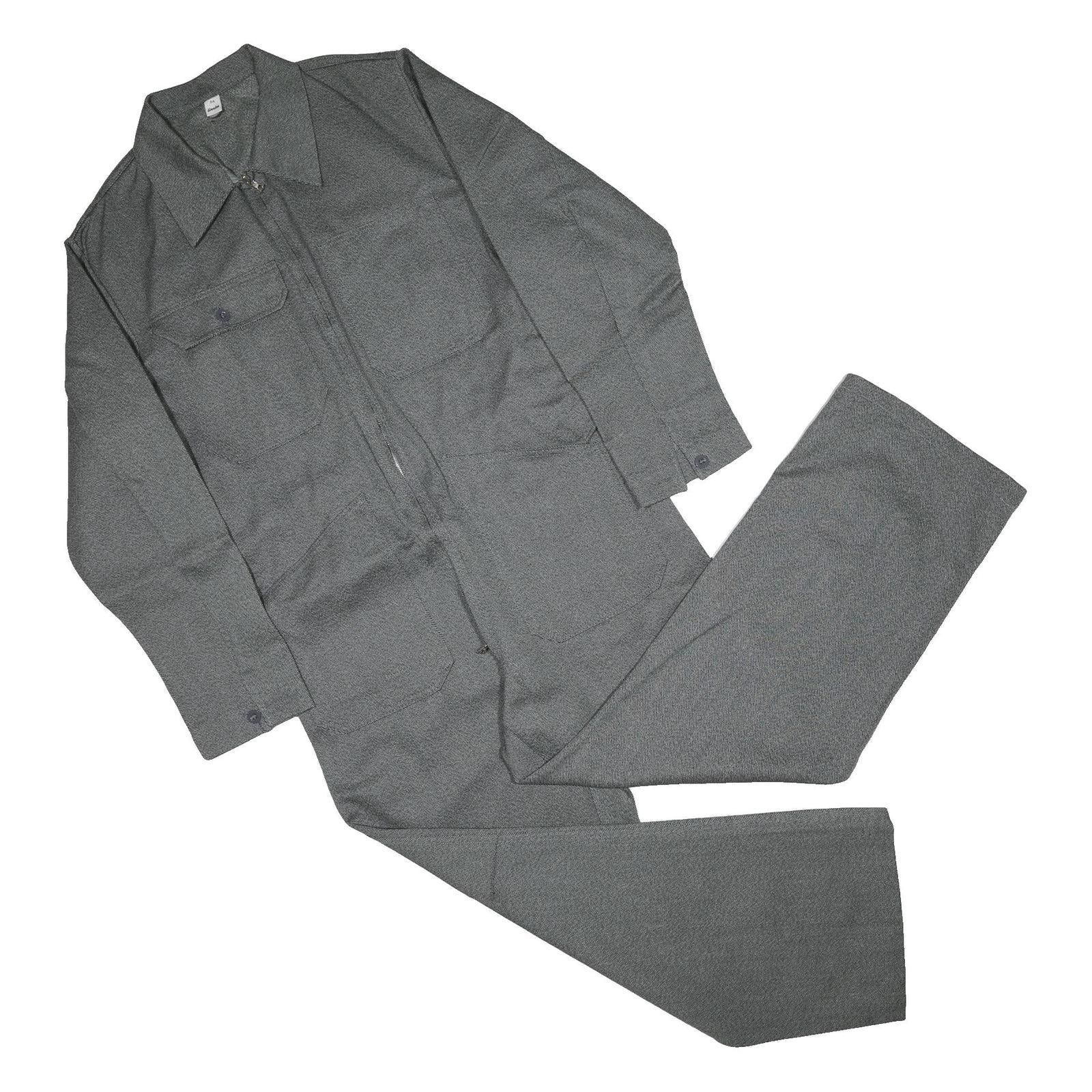 WORKER Mens Grey Cotton Dungarees Loose Fit L L W40 L30 Workwear Pants