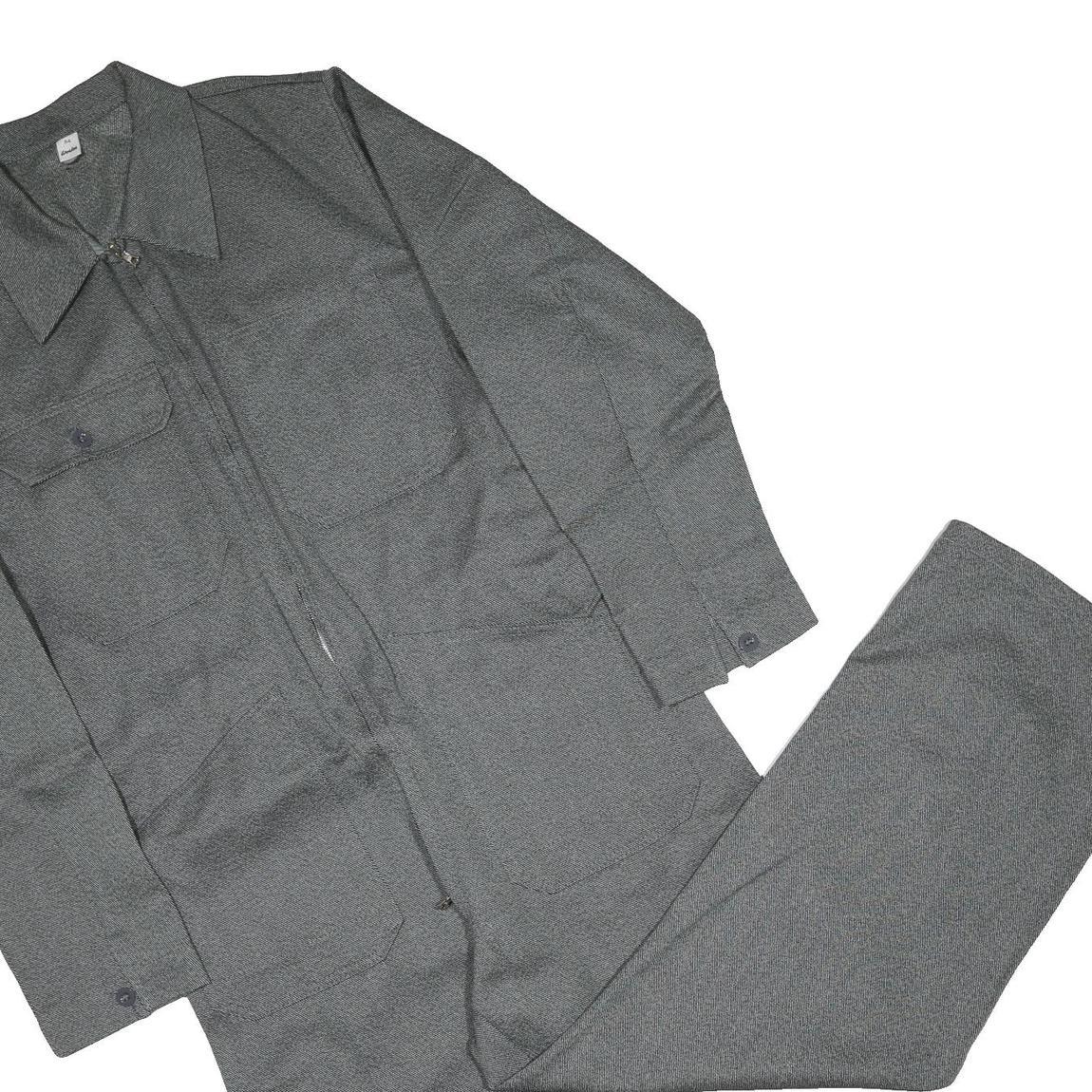 WORKER Mens Grey Cotton Dungarees Loose Fit L L W40 L30 Workwear Pants
