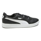 PUMA Smash V2 Mens Lace-Up Trainers Black & White Leather UK 9 Comfortable